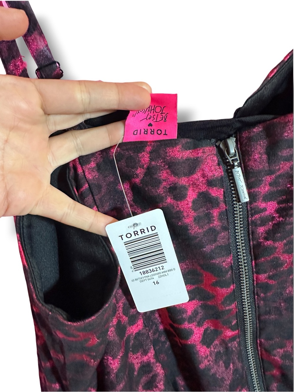 NWT Betsey Johnson x Torrid Leopard Babydoll Dress 16 Pink Black - Picture 10 of 15